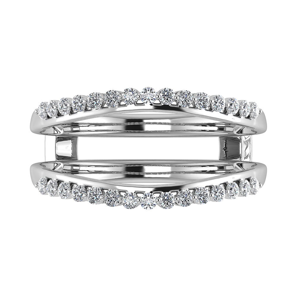 14K White Gold 1/2 Ct.Tw. Diamond Chevron Guard Ring