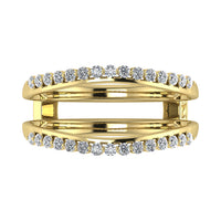 Thumbnail for 10K Yellow Gold 1/4 Ct.Tw. Diamond Chevron Guard Ring