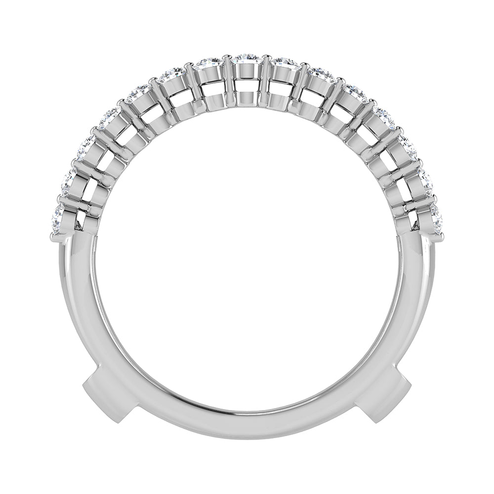 14K White Gold 1/2 Ct.Tw. Diamond Chevron Guard Ring