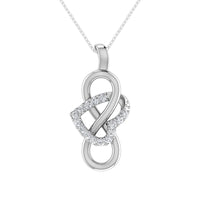 Thumbnail for 10K White Gold 1/8 Ct.Tw. Diamond Heart & Infinity Pendant