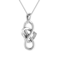 Thumbnail for 10K White Gold 1/8 Ct.Tw. Diamond Heart & Infinity Pendant