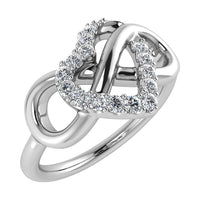 Thumbnail for 10K White Gold 1/6 Ct.Tw. Diamond Heart & Infinity Ring