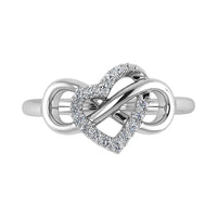 Thumbnail for 10K White Gold 1/6 Ct.Tw. Diamond Heart & Infinity Ring