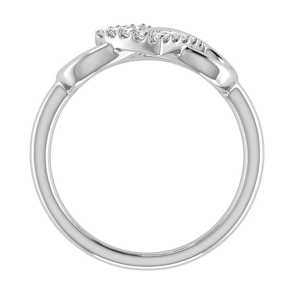 10K White Gold 1/6 Ct.Tw. Diamond Heart & Infinity Ring