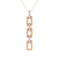 Thumbnail for 10K Pink Gold 1/8 Ct.Tw. Diamond Cuban Link Pendant