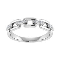Thumbnail for 10K White Gold 1/8 Ct.Tw. Diamond Cuban Link Fashion Ring