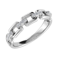 Thumbnail for 10K White Gold 1/8 Ct.Tw. Diamond Cuban Link Fashion Ring