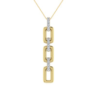 Thumbnail for 10K Yellow Gold 1/8 Ct.Tw. Diamond Cuban Link Pendant