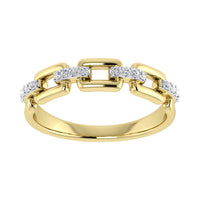 Thumbnail for 10K Yellow Gold 1/8 Ct.Tw. Diamond Cuban Link Fashion Ring
