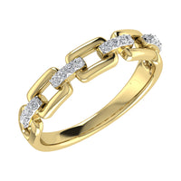 Thumbnail for 10K Yellow Gold 1/8 Ct.Tw. Diamond Cuban Link Fashion Ring