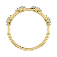 Thumbnail for 10K Yellow Gold 1/8 Ct.Tw. Diamond Cuban Link Fashion Ring