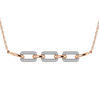 Thumbnail for 10K Pink Gold 1/5 Ct.Tw. Round Diamond Cuban Link Necklace