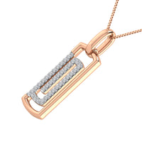 Thumbnail for 10K Pink Gold 1/6 Ct.Tw. Round Diamond Paper Clip Pendant
