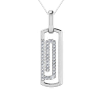 Thumbnail for 10K White Gold 1/6 Ct.Tw. Round Diamond Paper Clip Pendant