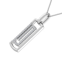 Thumbnail for 10K White Gold 1/6 Ct.Tw. Round Diamond Paper Clip Pendant