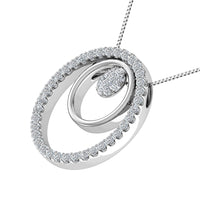 Thumbnail for 14K White Gold 1/2 Ct.Tw. Round Diamond Double Oval Shape Pendant