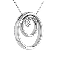 Thumbnail for 14K White Gold 1/2 Ct.Tw. Round Diamond Double Oval Shape Pendant