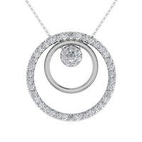 Thumbnail for 10K White Gold 1/2 Ct.Tw. Diamond Double Circle Pendant