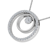 Thumbnail for 10K White Gold 1/2 Ct.Tw. Diamond Double Circle Pendant