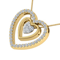Thumbnail for 10K Yellow Gold 1/2 Ct.Tw. Diamond Double Heart Pendant