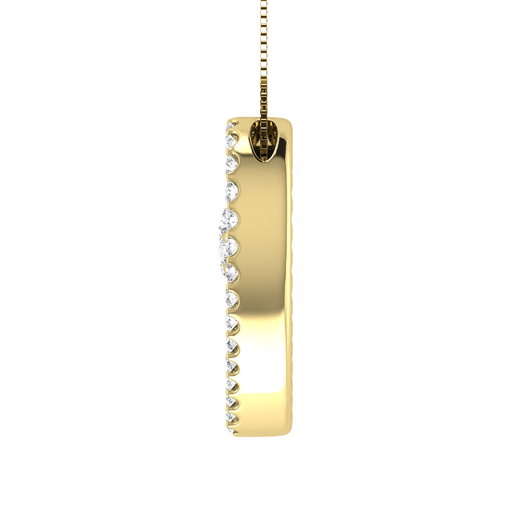 10K Yellow Gold 1/2 Ct.Tw. Diamond Double Heart Pendant