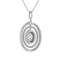 Thumbnail for 14K White Gold 1 Ct.Tw. Round Diamond Oval Shape Pendant