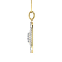 Thumbnail for 14K Yellow Gold 1 Ct.Tw. Round Diamond Oval Shape Pendant