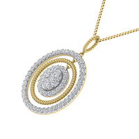 Thumbnail for 14K Yellow Gold 1 Ct.Tw. Round Diamond Oval Shape Pendant