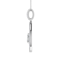 Thumbnail for 14K White Gold 1 Ct.Tw. Round Diamond Pear Shape Pendant