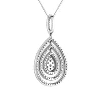 Thumbnail for 14K White Gold 1 Ct.Tw. Round Diamond Pear Shape Pendant
