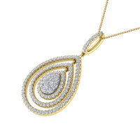Thumbnail for 14K Yellow Gold 1 Ct.Tw. Round Diamond Pear Shape Pendant