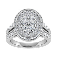 Thumbnail for 14K White Gold 1 1/2.Tw. Round and Tapper Diamond Fashion Ring
