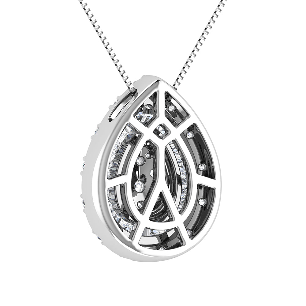 10K White Gold 3/4 Ct.Tw. Diamond Pear Shape Pendant