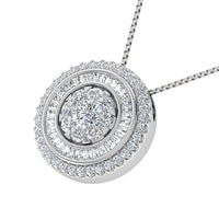 Thumbnail for 14K White Gold 3/4.Tw. Round and Tapper Diamond Invisible Pendant