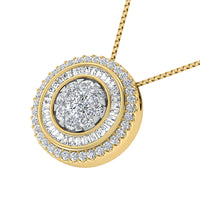 Thumbnail for 14K Yellow Gold 3/4.Tw. Round and Tapper Diamond Invisible Pendant