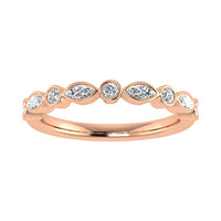 Thumbnail for 14K Pink Gold 1/3.Tw. Diamond Stack Band