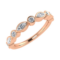 Thumbnail for 14K Pink Gold 1/3.Tw. Diamond Stack Band