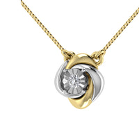 Thumbnail for 10K Two Tone 1/10.Tw. Diamond Fashion Necklace