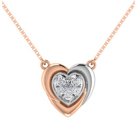 Thumbnail for 10K Two Tone 1/6.Tw. Diamond Heart Necklace