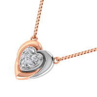 Thumbnail for 10K Two Tone 1/6.Tw. Diamond Heart Necklace