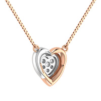Thumbnail for 10K Two Tone 1/6.Tw. Diamond Heart Necklace
