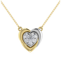 Thumbnail for 10K Two Tone 1/6.Tw. Diamond Heart Necklace