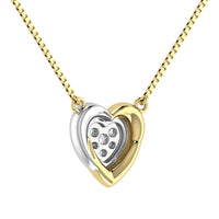 Thumbnail for 10K Two Tone 1/6.Tw. Diamond Heart Necklace
