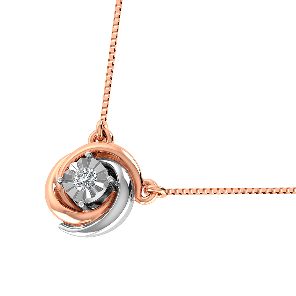 10K Two Tone 1/10 Ct.Tw. Diamond Fashion Necklace