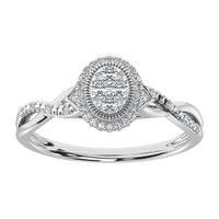 Thumbnail for 10K White Gold 1/5 Ct.Tw. Diamond Oval Shape Promise Ring