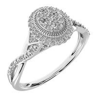 Thumbnail for 10K White Gold 1/5 Ct.Tw. Diamond Oval Shape Promise Ring