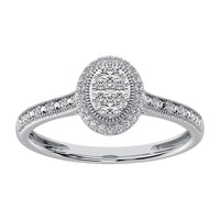 Thumbnail for 10K White Gold 1/4 Ct.Tw. Diamond Oval Shape Promise Ring