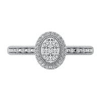 Thumbnail for 10K White Gold 1/4 Ct.Tw. Diamond Oval Shape Promise Ring