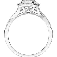 Thumbnail for 14K White Gold 1/2 Ct.Tw. Diamond Round and Baguette Oval Shape Engagement Ring