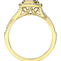 Thumbnail for 14K Yellow Gold 1/2 Ct.Tw. Diamond Round and Baguette Oval Shape Engagement Ring